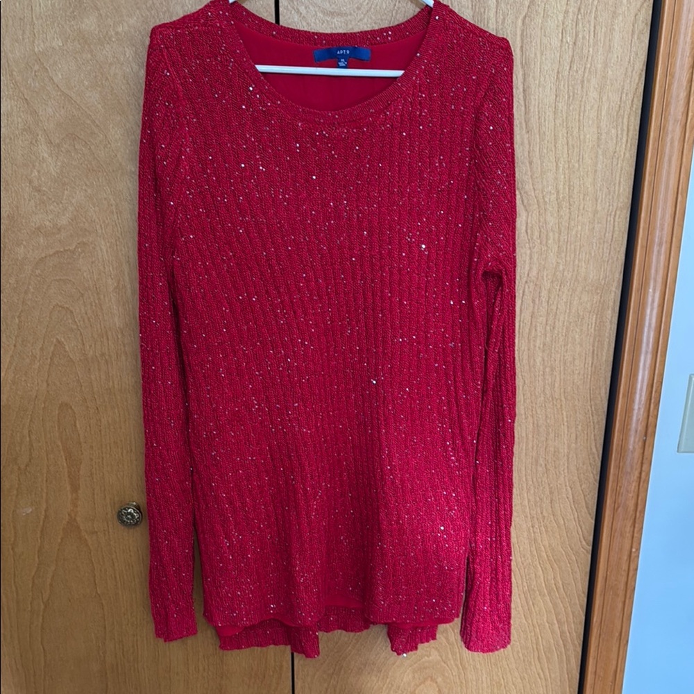 Red Sparkle Knit Top